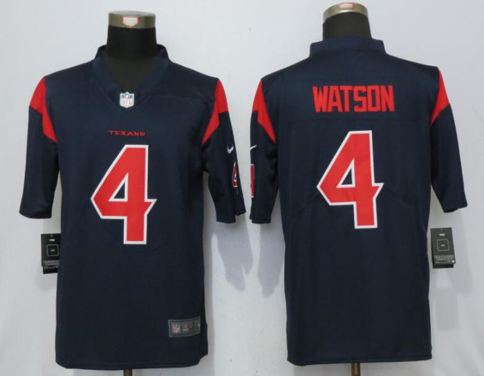 Men Houston Texans 4 Watson Navy Blue Color Rush Nike Men Limited NFL Jersey